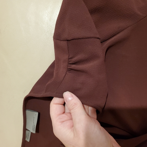 Vero moda lg long flowy tunic 3/4 sleeve oversized blouse burgundy - Picture 8 of 15